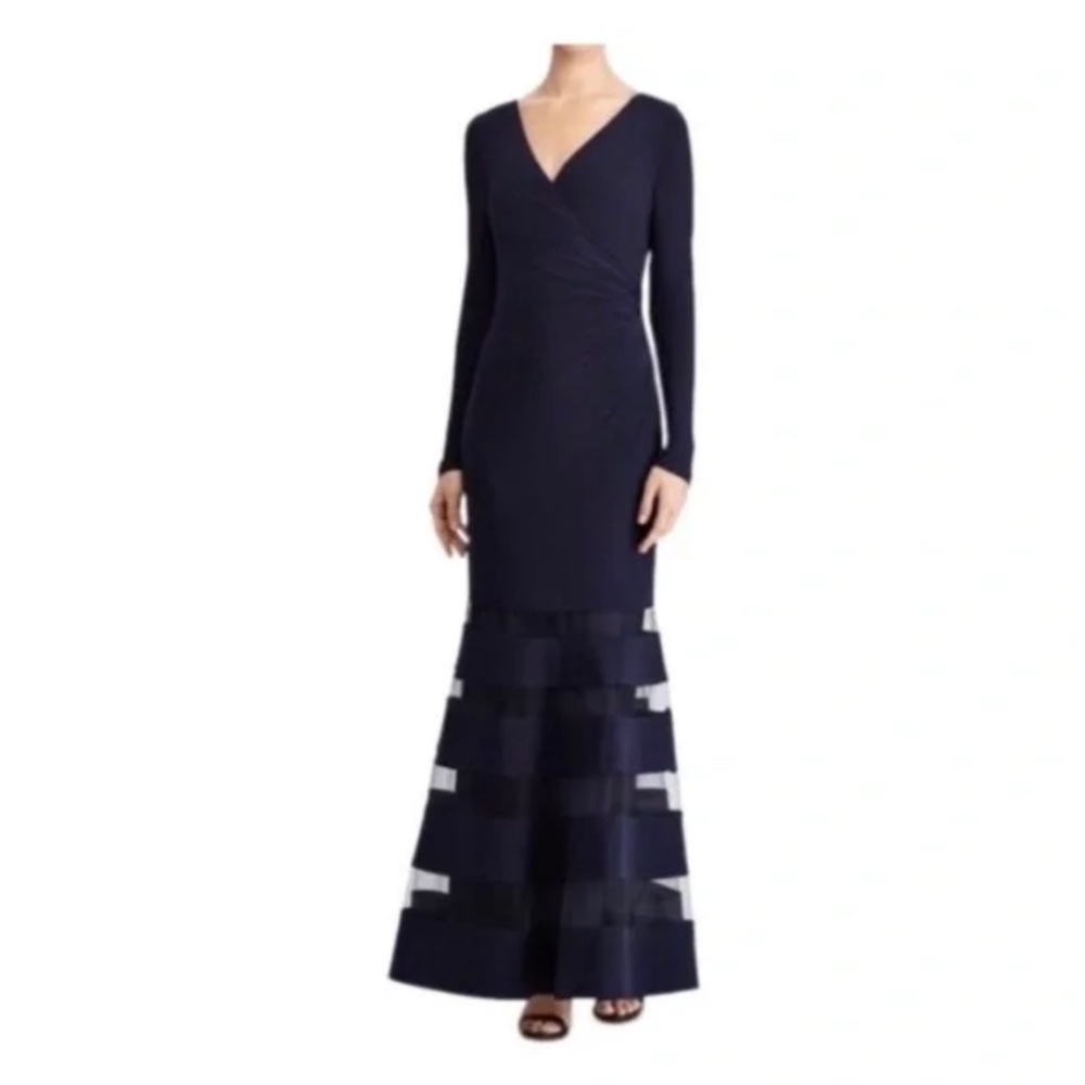 Lauren by Ralph Lauren Tulle Panel Jersey Dress 💜 Elegant 💜